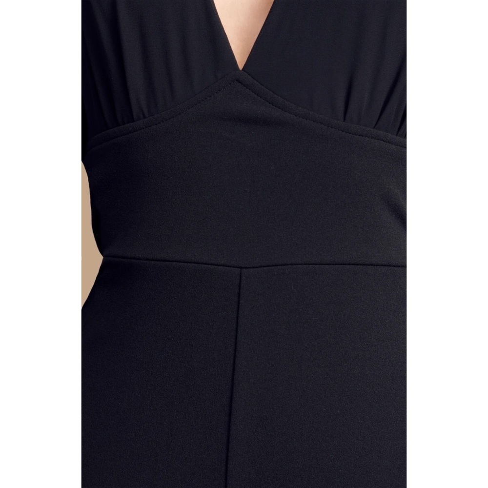 Lulu’s “Weekender” Black Backless Cape Sleeve Sexy Deep Vneck Formal Jumpsuit - Picture 6 of 11